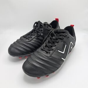 Ida Sports Classica FG Women's Soccer Football Leather Cleats Size 6.5 Black Red